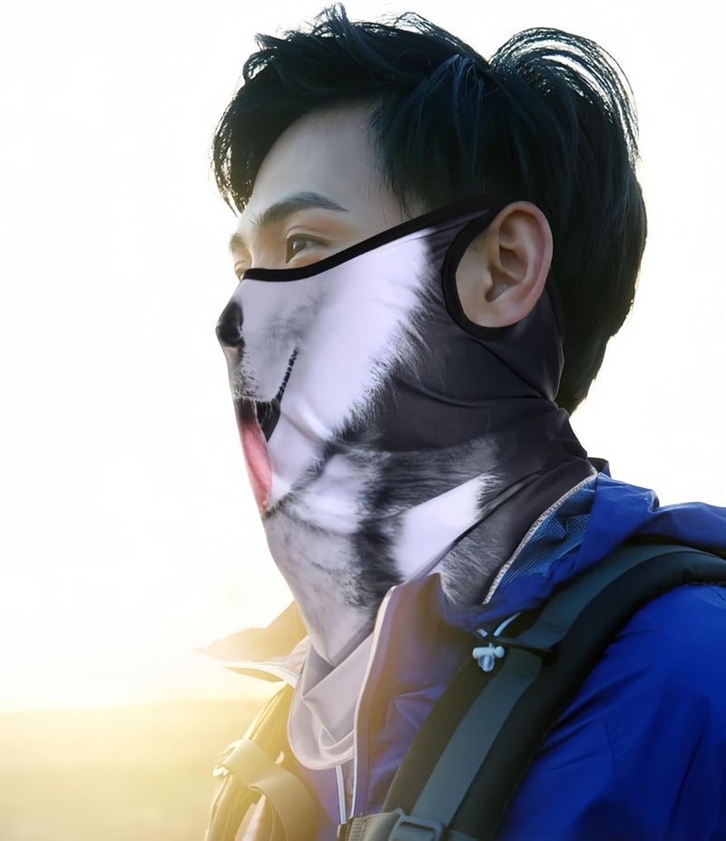 YJPPDD Cute Bandana Face Mask, 3D Animal Neck Gaiter Face Mask Scarf with Ear-Hanging for Ski Hiking Riding Sports Outdoor - Image 2